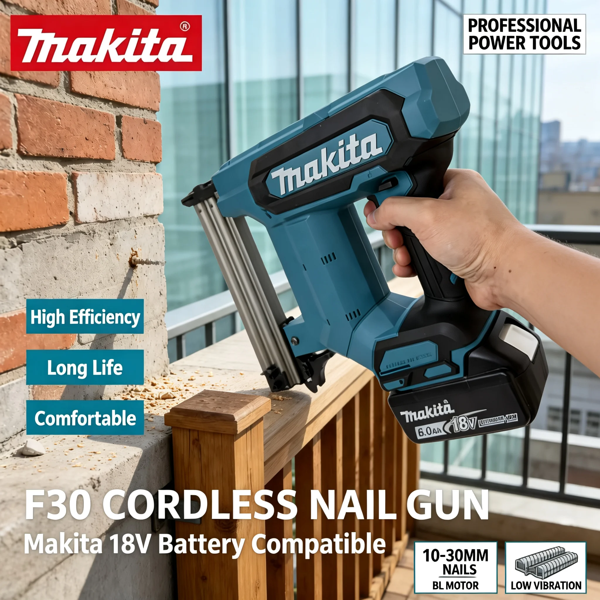 Power Tools For Construction - Pistola per chiodi elettrica a batteria