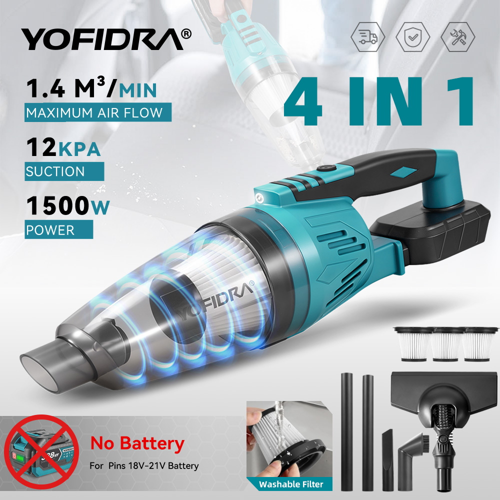 Power Tools Automotive - YOFIDRA 1500W 12KPA Aspirapolvere Elettrico 4IN1